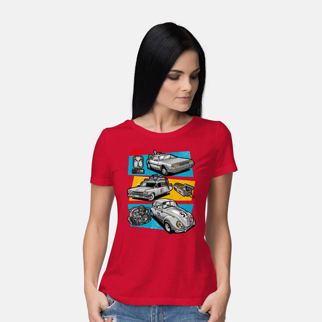 Fast And Curious Cars-Womens-Basic-Tee-Roni Nucleart