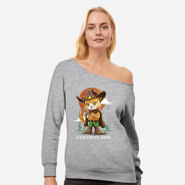 Catlamity Jane-Womens-Off Shoulder-Sweatshirt-kharmazero