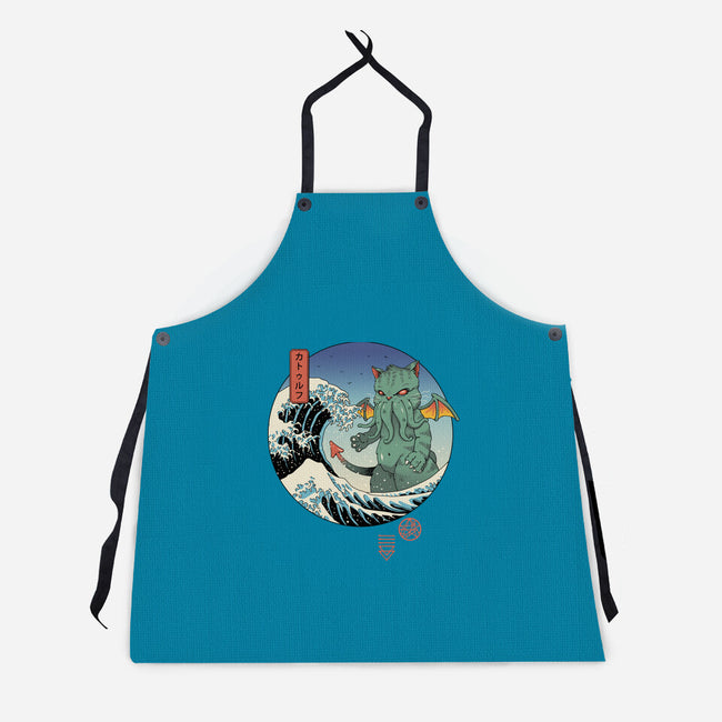 Great Cathulhu Wave-Unisex-Kitchen-Apron-vp021