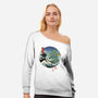 Great Cathulhu Wave-Womens-Off Shoulder-Sweatshirt-vp021