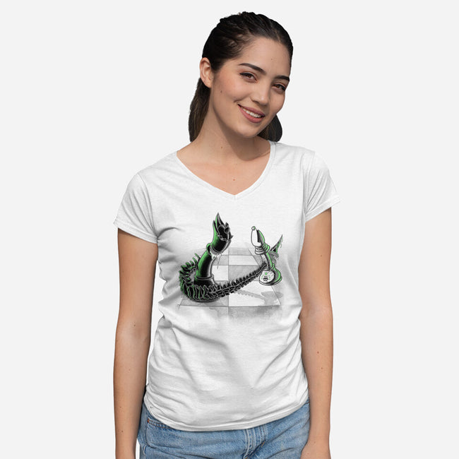 Queen Takes Bishop-Womens-V-Neck-Tee-Ibeenthere