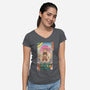 Dragon Meowster-Womens-V-Neck-Tee-vp021