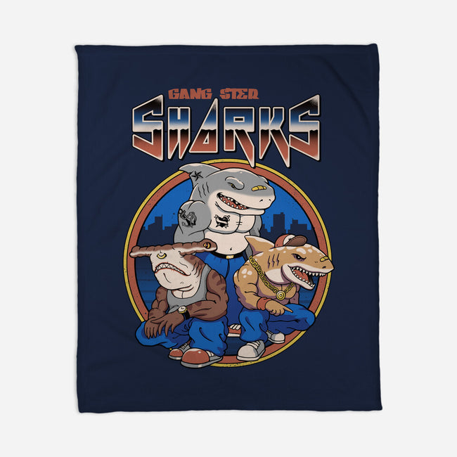 Gangster Sharks-None-Fleece-Blanket-vp021