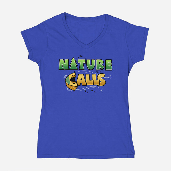 Nature Calls-Womens-V-Neck-Tee-Boggs Nicolas