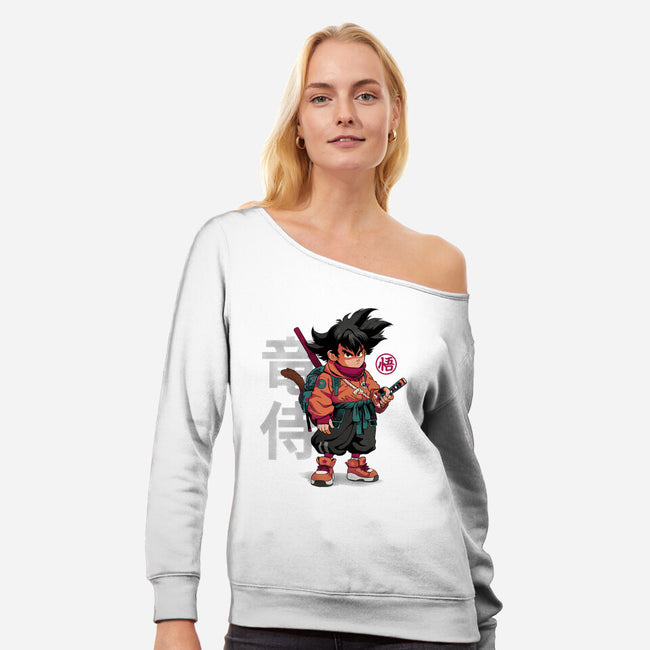 Samurai Dragon-Womens-Off Shoulder-Sweatshirt-Bruno Mota