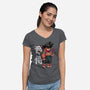 Samurai Dragon-Womens-V-Neck-Tee-Bruno Mota