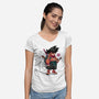 Samurai Dragon-Womens-V-Neck-Tee-Bruno Mota