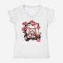 Kokeshi Kitsune-Womens-V-Neck-Tee-NemiMakeit