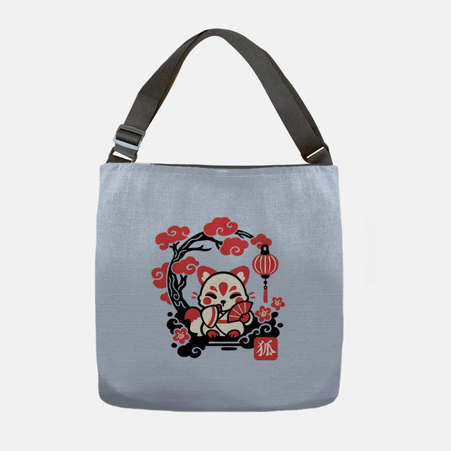 Kokeshi Kitsune-None-Adjustable Tote-Bag-NemiMakeit