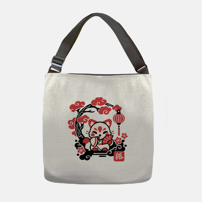 Kokeshi Kitsune-None-Adjustable Tote-Bag-NemiMakeit