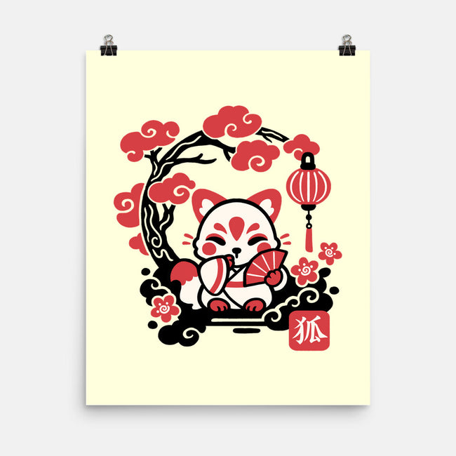 Kokeshi Kitsune-None-Matte-Poster-NemiMakeit