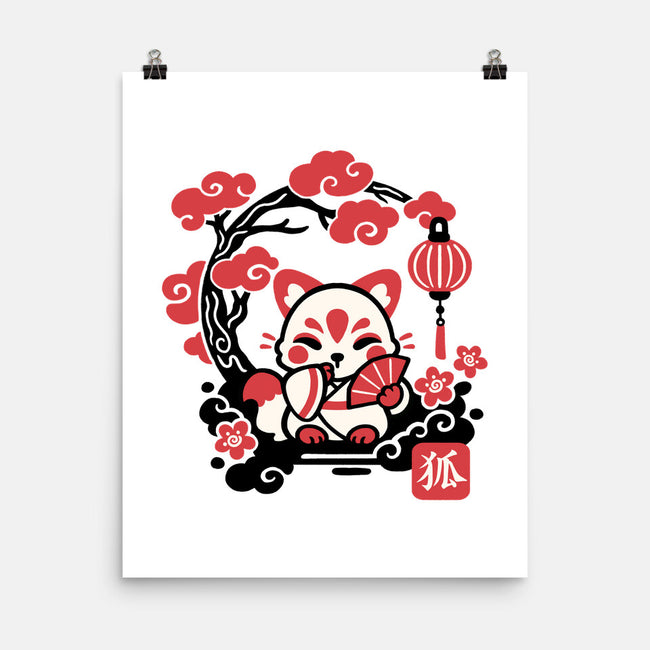 Kokeshi Kitsune-None-Matte-Poster-NemiMakeit