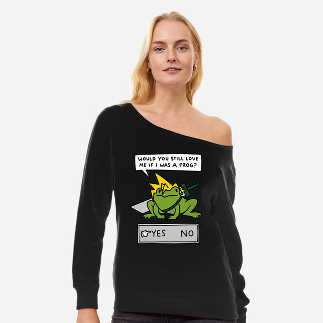 Would You Still Love Me-Womens-Off Shoulder-Sweatshirt-Aarons Art Room