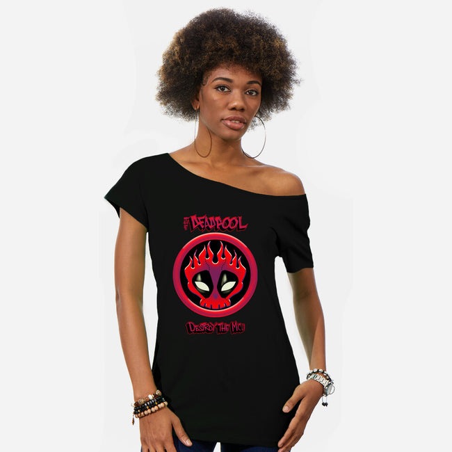 The Deadpool Destroy The MCU-Womens-Off Shoulder-Tee-Samuel