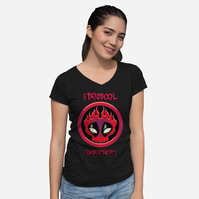 The Deadpool Destroy The MCU-Womens-V-Neck-Tee-Samuel