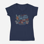 Watto's Junkyard-Womens-V-Neck-Tee-Wheels