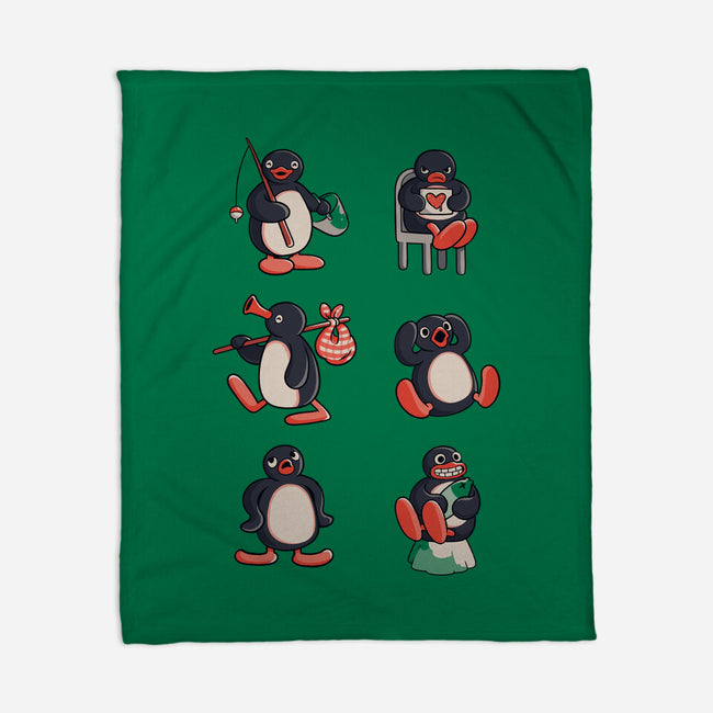 Penguin Moods-None-Fleece-Blanket-Arigatees