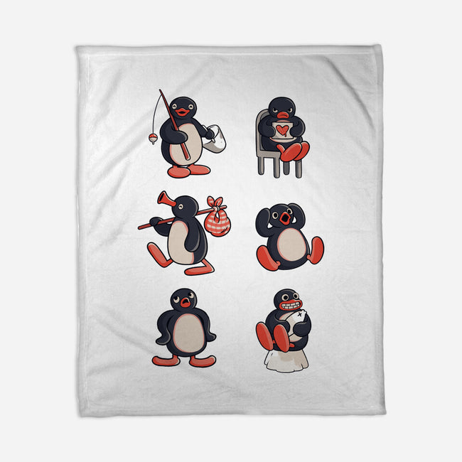 Penguin Moods-None-Fleece-Blanket-Arigatees