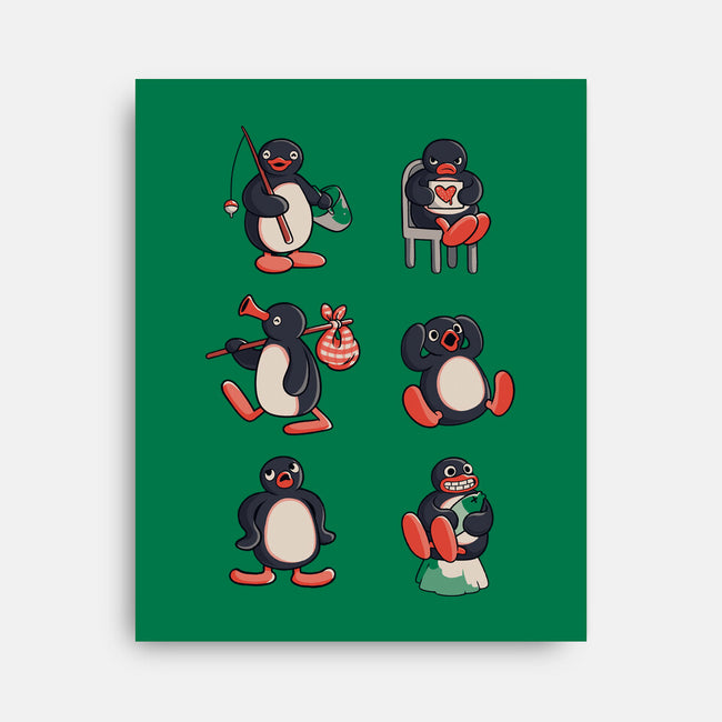 Penguin Moods-None-Stretched-Canvas-Arigatees