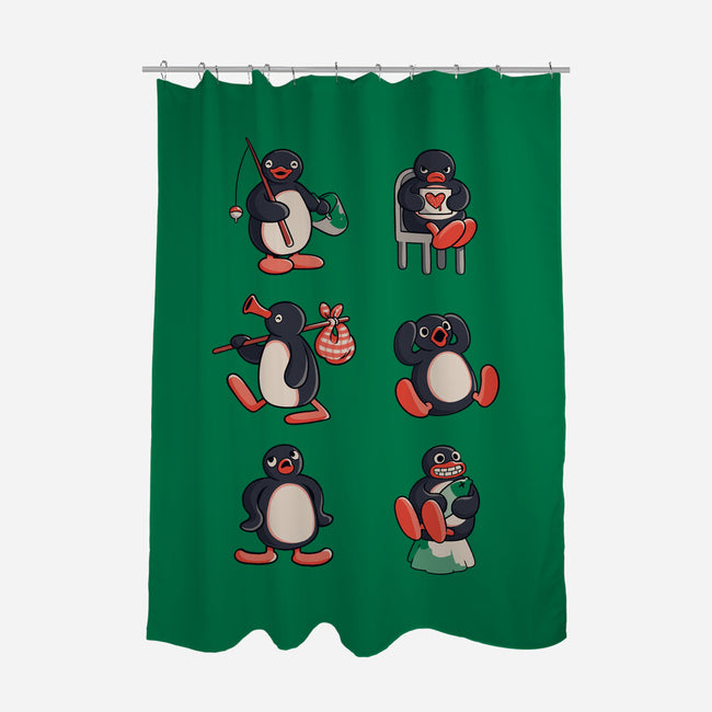 Penguin Moods-None-Polyester-Shower Curtain-Arigatees