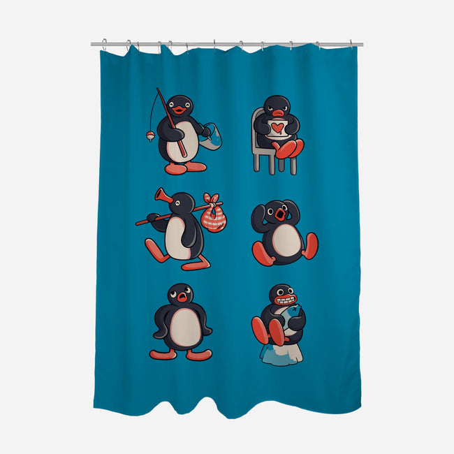 Penguin Moods-None-Polyester-Shower Curtain-Arigatees