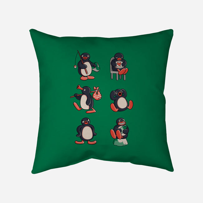 Penguin Moods-None-Removable Cover-Throw Pillow-Arigatees