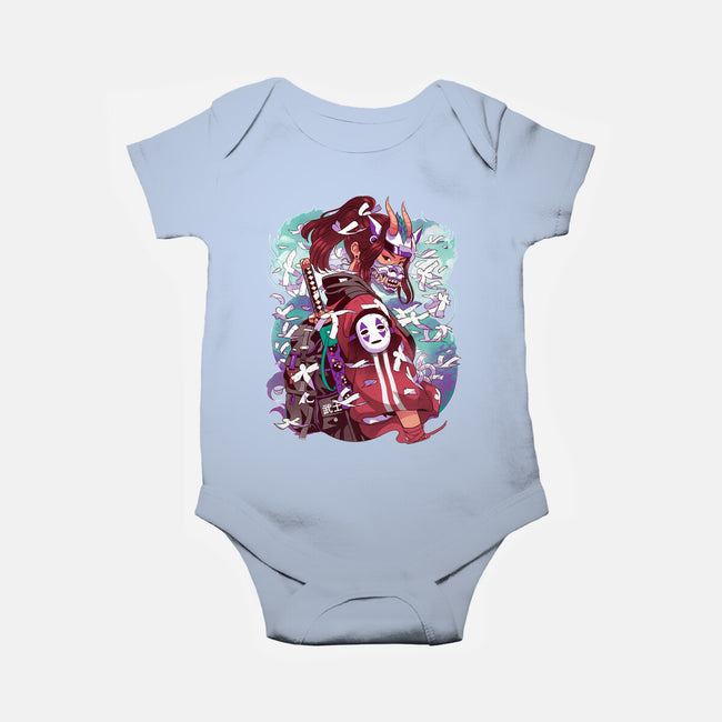 White Dragon Samurai-Baby-Basic-Onesie-Bruno Mota