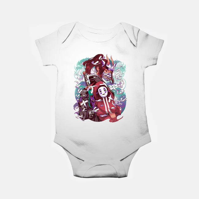 White Dragon Samurai-Baby-Basic-Onesie-Bruno Mota