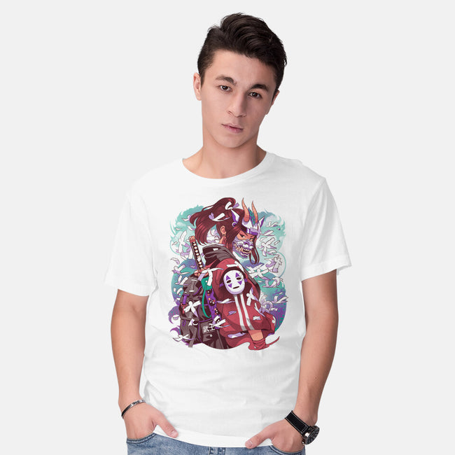 White Dragon Samurai-Mens-Basic-Tee-Bruno Mota