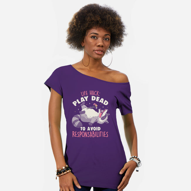 Play Dead-Womens-Off Shoulder-Tee-koalastudio