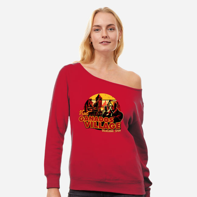 Ganados Village-Womens-Off Shoulder-Sweatshirt-daobiwan