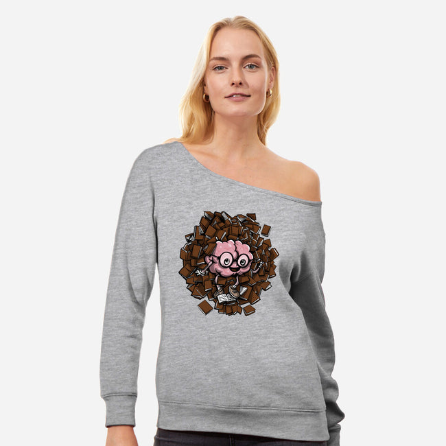 Librarian Beauty-Womens-Off Shoulder-Sweatshirt-zascanauta