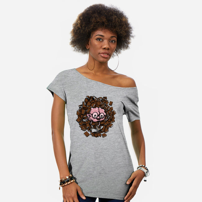 Librarian Beauty-Womens-Off Shoulder-Tee-zascanauta