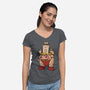 Not The Brain-Womens-V-Neck-Tee-Raffiti