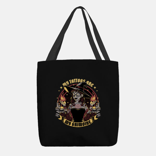 Witch Tattoo Grimoire-None-Basic Tote-Bag-Studio Mootant