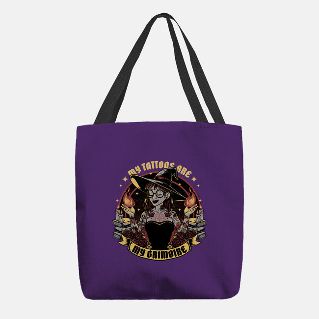 Witch Tattoo Grimoire-None-Basic Tote-Bag-Studio Mootant