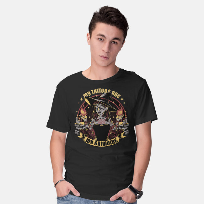 Witch Tattoo Grimoire-Mens-Basic-Tee-Studio Mootant