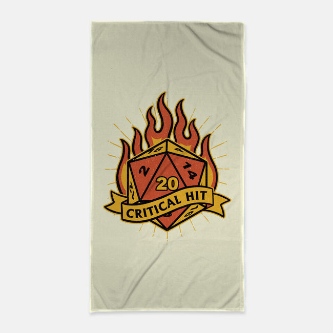 RPG Fire Dice Tattoo-None-Beach-Towel-Studio Mootant