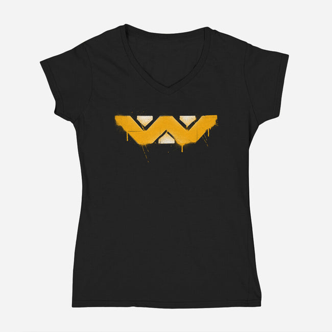 WYC Stencil-Womens-V-Neck-Tee-Getsousa!