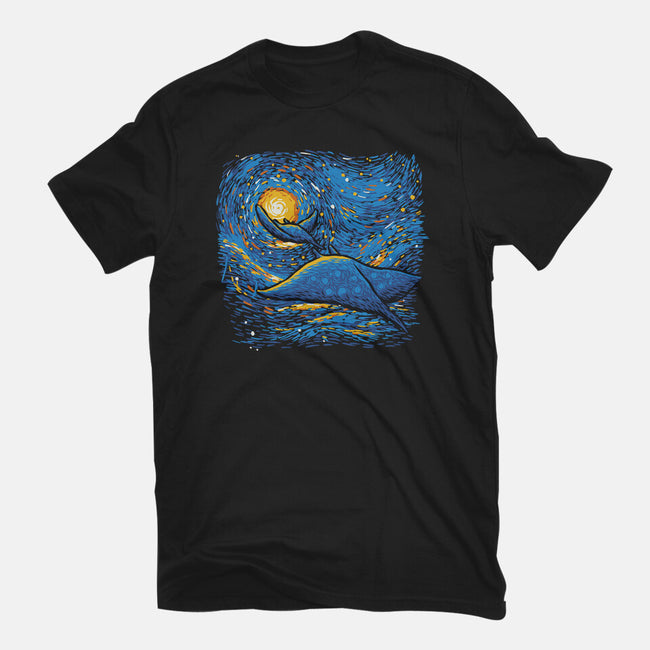 Starry Sky Sea Manta Ray-Womens-Basic-Tee-tobefonseca