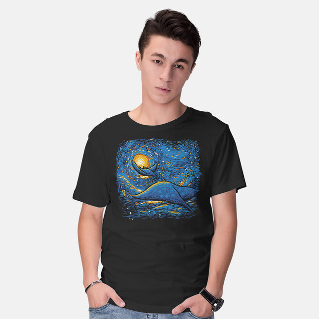 Starry Sky Sea Manta Ray-Mens-Basic-Tee-tobefonseca