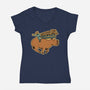 Capybara Cowboy-Womens-V-Neck-Tee-tobefonseca