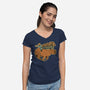 Capybara Cowboy-Womens-V-Neck-Tee-tobefonseca