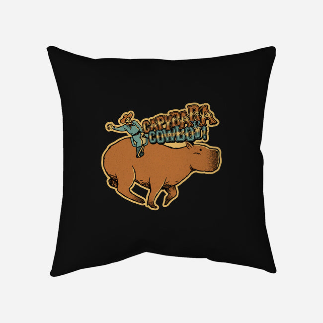 Capybara Cowboy-None-Removable Cover-Throw Pillow-tobefonseca