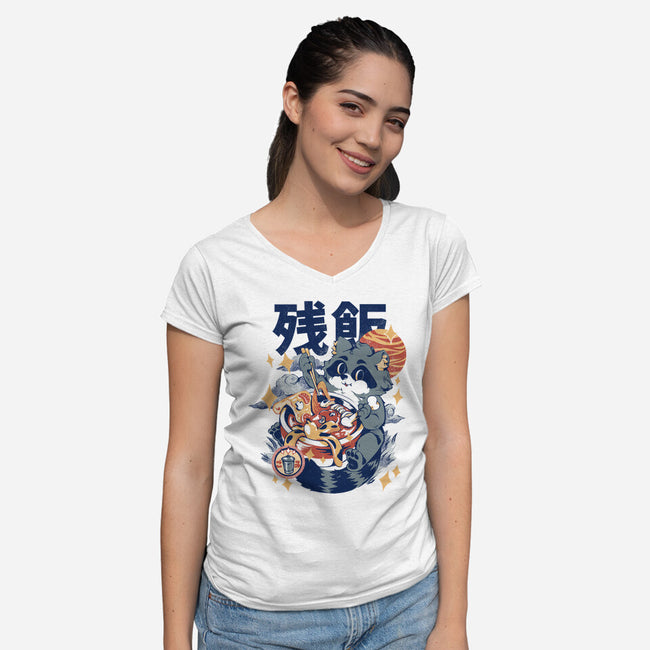 Trash Ramen-Womens-V-Neck-Tee-Estudio Horta