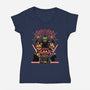 Evil Dark Puppets-Womens-V-Neck-Tee-Studio Mootant