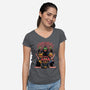 Evil Dark Puppets-Womens-V-Neck-Tee-Studio Mootant