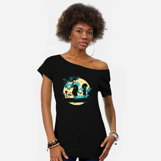 Limbo's Moon-Womens-Off Shoulder-Tee-Xentee