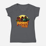 Phobos Moon-Womens-V-Neck-Tee-daobiwan