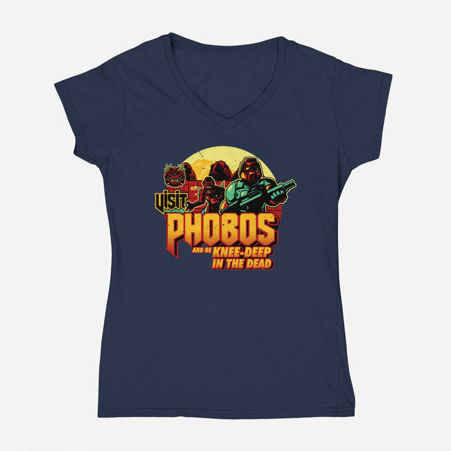 Phobos Moon-Womens-V-Neck-Tee-daobiwan